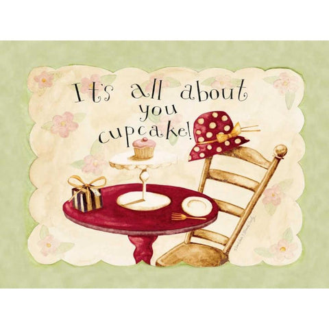 All About You Cupcake Gold Ornate Wood Framed Art Print with Double Matting by DiPaolo, Dan