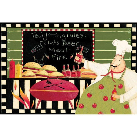 Cook Out Black Modern Wood Framed Art Print with Double Matting by DiPaolo, Dan