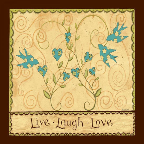 Live Laugh Love Black Modern Wood Framed Art Print by DiPaolo, Dan