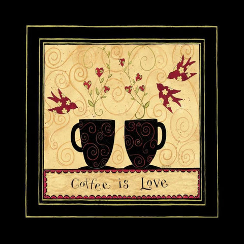 Coffee Love White Modern Wood Framed Art Print by DiPaolo, Dan