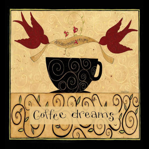 I Dreams Of Coffee White Modern Wood Framed Art Print by DiPaolo, Dan