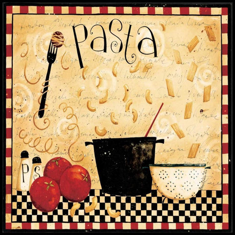 Cooking Lots Of Pasta Black Ornate Wood Framed Art Print with Double Matting by DiPaolo, Dan