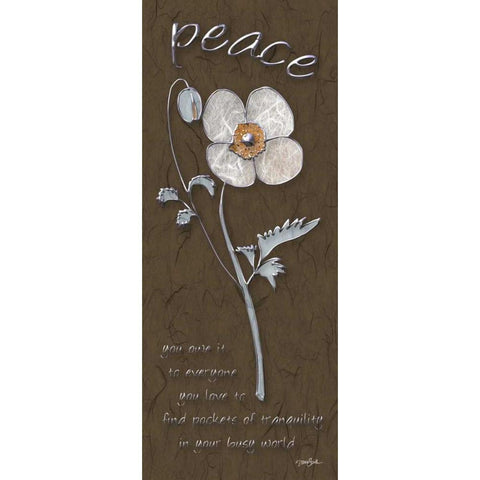 Peace Poppy Black Modern Wood Framed Art Print with Double Matting by Stimson, Diane