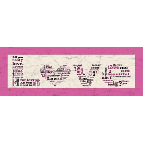 Pink Love White Modern Wood Framed Art Print by Stimson, Diane