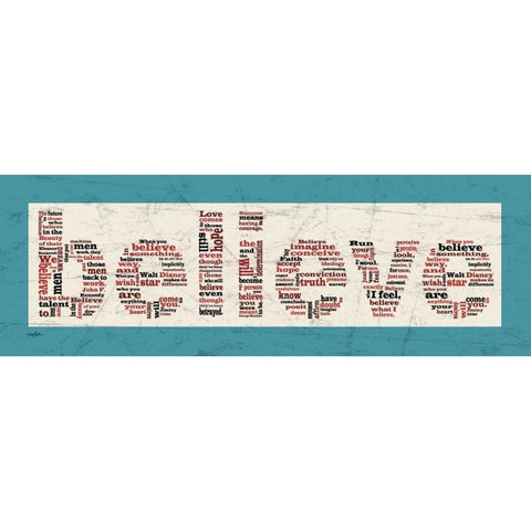 Aqua Believe White Modern Wood Framed Art Print by Stimson, Diane