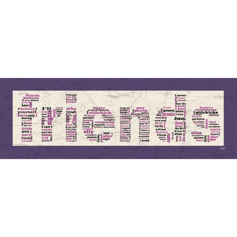 Purple Friends Black Modern Wood Framed Art Print with Double Matting by Stimson, Diane