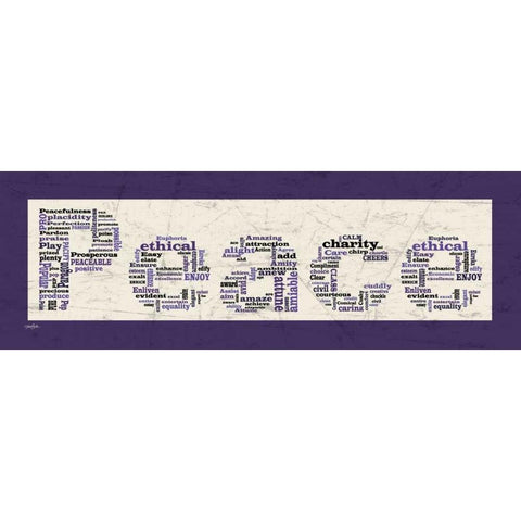 Purple Peace White Modern Wood Framed Art Print by Stimson, Diane