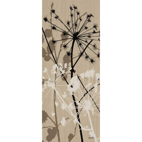 Grasses 3 Brown Black Modern Wood Framed Art Print with Double Matting by Stimson, Diane