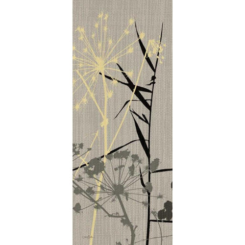 Grasses 1 Gray Gold Ornate Wood Framed Art Print with Double Matting by Stimson, Diane