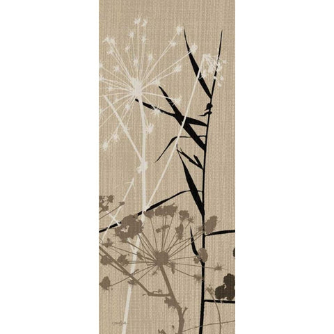 Grasses 1 Brown White Modern Wood Framed Art Print by Stimson, Diane