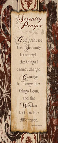 Serenity Prayer White Modern Wood Framed Art Print with Double Matting by Stimson, Diane