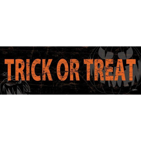 Trick Or Treat Orange White Modern Wood Framed Art Print by Stimson, Diane