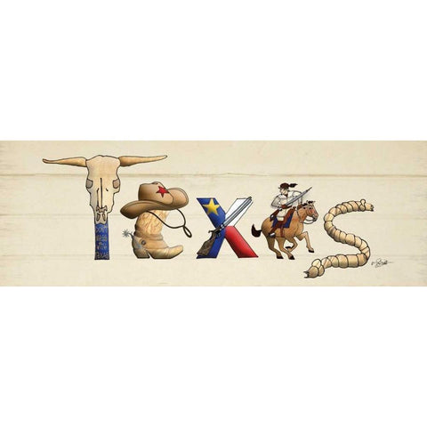 Texas Sign White Modern Wood Framed Art Print by Stimson, Diane