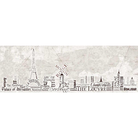 Paris Skyline Black Modern Wood Framed Art Print by Stimson, Diane