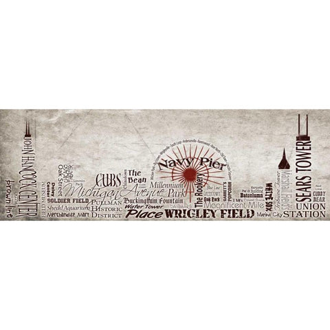 Chicago Skyline White Modern Wood Framed Art Print by Stimson, Diane