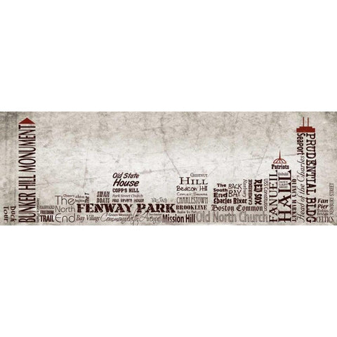 Boston Skyline Black Modern Wood Framed Art Print with Double Matting by Stimson, Diane