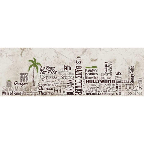 Los Angeles Skyline Black Modern Wood Framed Art Print by Stimson, Diane