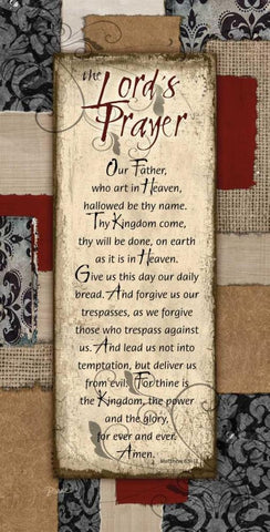 Patchwork Lords Prayer Spice White Modern Wood Framed Art Print with Double Matting by Stimson, Diane