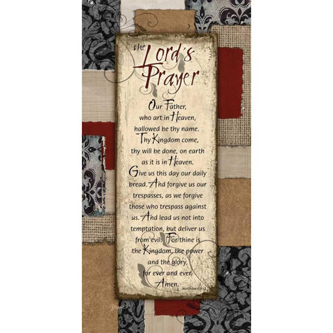 Patchwork Lords Prayer Spice Black Modern Wood Framed Art Print with Double Matting by Stimson, Diane