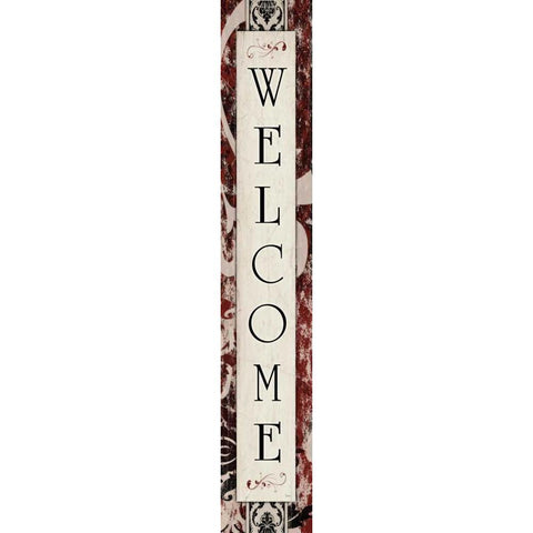 Welcome Panel Black Modern Wood Framed Art Print with Double Matting by Stimson, Diane