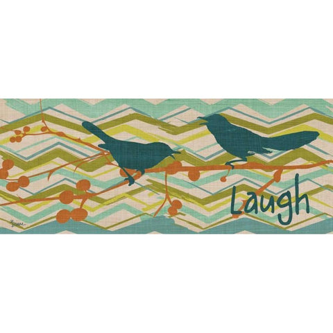 Birdie Laugh Black Modern Wood Framed Art Print by Stimson, Diane