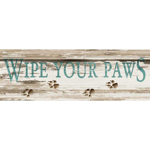 Wipe Your Paws Gold Ornate Wood Framed Art Print with Double Matting by Stimson, Diane