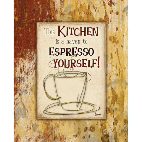 Kitchen Espresso Gold Ornate Wood Framed Art Print with Double Matting by Stimson, Diane