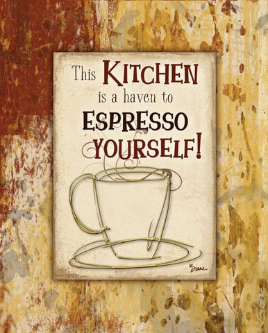 Kitchen Espresso White Modern Wood Framed Art Print with Double Matting by Stimson, Diane