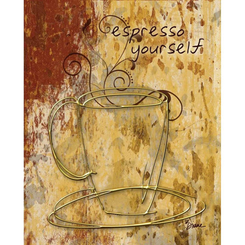 Espresso Yourself White Modern Wood Framed Art Print by Stimson, Diane