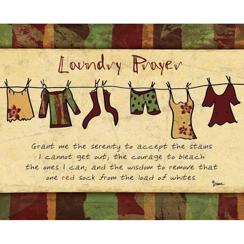 Laundry Prayer Spice Black Modern Wood Framed Art Print with Double Matting by Stimson, Diane