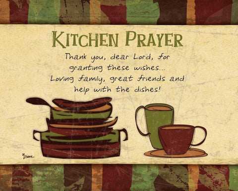 Kitchen Prayer Spice Black Ornate Wood Framed Art Print with Double Matting by Stimson, Diane