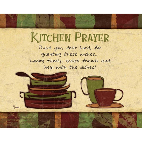 Kitchen Prayer Spice Gold Ornate Wood Framed Art Print with Double Matting by Stimson, Diane