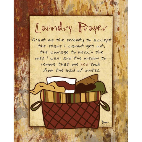 Laundry Prayer Basket Black Modern Wood Framed Art Print with Double Matting by Stimson, Diane