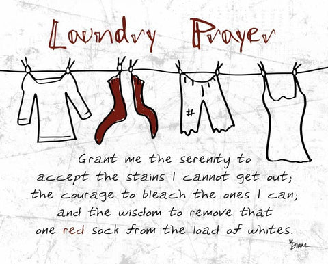 Laundry Prayer Gray White Modern Wood Framed Art Print with Double Matting by Stimson, Diane