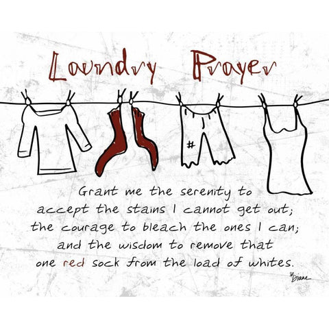 Laundry Prayer Gray White Modern Wood Framed Art Print by Stimson, Diane