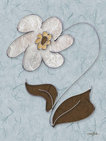 Funky Daisy 2 White Modern Wood Framed Art Print with Double Matting by Stimson, Diane