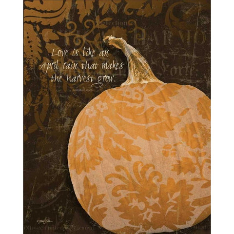 Pumpkin Damask White Modern Wood Framed Art Print by Stimson, Diane