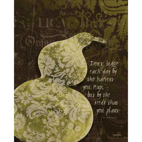 Gourd Damask Black Modern Wood Framed Art Print with Double Matting by Stimson, Diane