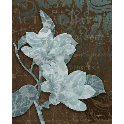 Magnolia Damask White Modern Wood Framed Art Print by Stimson, Diane