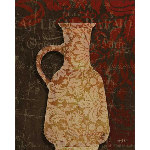 Urn Damask 1 White Modern Wood Framed Art Print by Stimson, Diane