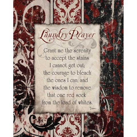 Laundry Prayer Distress Black Modern Wood Framed Art Print with Double Matting by Stimson, Diane