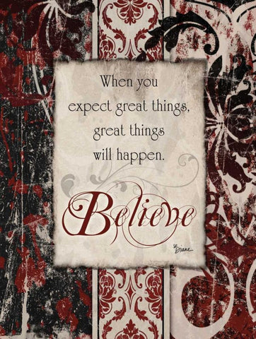 Believe Distress White Modern Wood Framed Art Print with Double Matting by Stimson, Diane