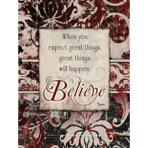 Distress Believe Black Modern Wood Framed Art Print with Double Matting by Stimson, Diane