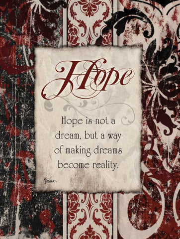 Hope Distress White Modern Wood Framed Art Print with Double Matting by Stimson, Diane