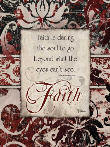 Faith Distress Black Ornate Wood Framed Art Print with Double Matting by Stimson, Diane