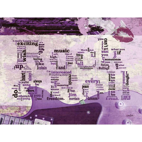 Rock And Roll Kiss Gold Ornate Wood Framed Art Print with Double Matting by Stimson, Diane