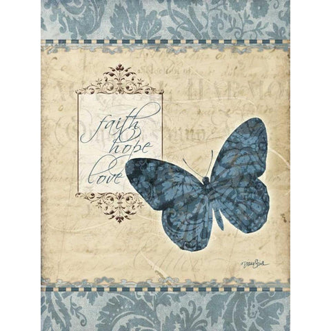 Bfly Damask 2 Black Modern Wood Framed Art Print by Stimson, Diane