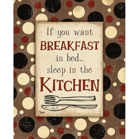 Breakfast Kitchen Brown Black Modern Wood Framed Art Print with Double Matting by Stimson, Diane