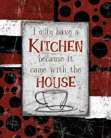 Kitchen House Red Black Ornate Wood Framed Art Print with Double Matting by Stimson, Diane