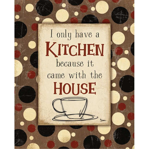 Kitchen House Brown Black Modern Wood Framed Art Print with Double Matting by Stimson, Diane